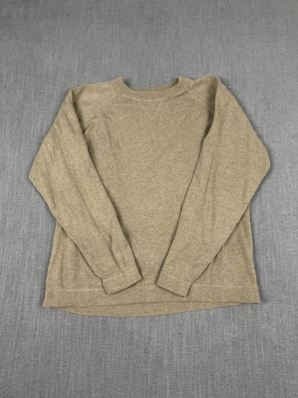 St. John’s Bay Women’s Sweatshirt Large Brown Cotton Raglan Crewneck Pullover